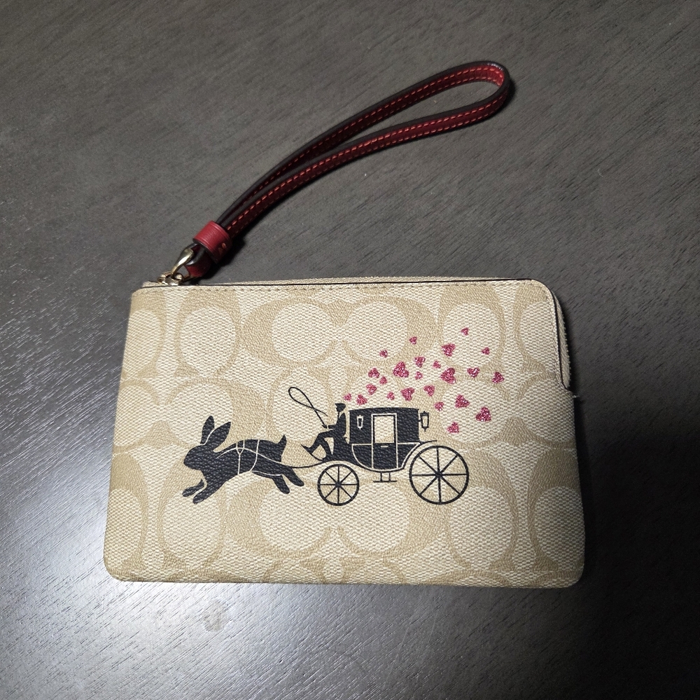 Coach Limited Edition Year of the Rabbit Corner Zip Wristlet